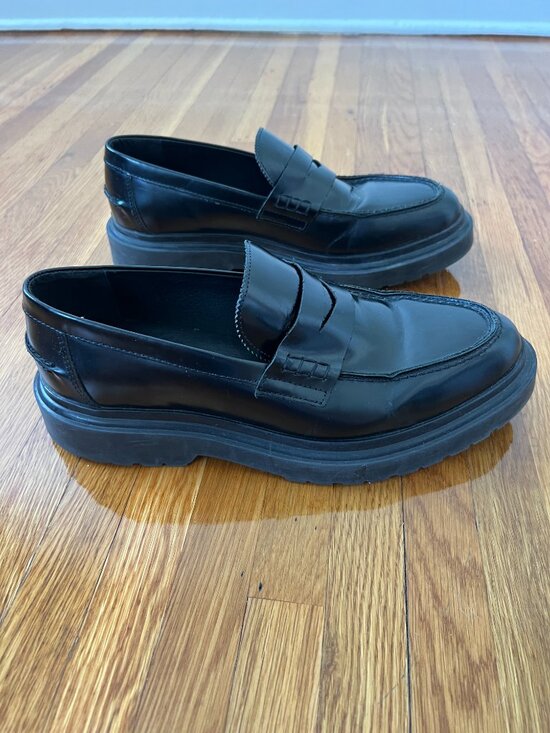 Karl Lagerfeld Black Patent Leather High Chunky Penny Loafers - Men\'s US 10 main image 4